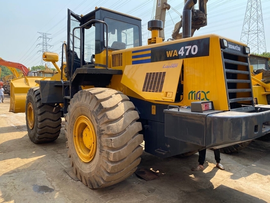 Front Loader Komatsu WA470 Wheel Loader For Construction Works Used 7TON Rated Load