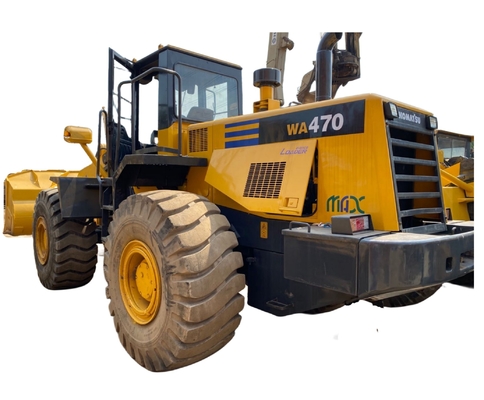 Front Loader Komatsu WA470 Wheel Loader For Construction Works Used 7TON Rated Load