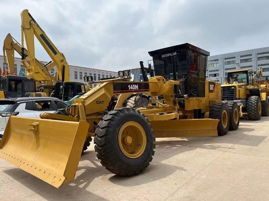 Yellow CAT 140H Grader with 30KN Exciting Force Original Japan Construction Machine