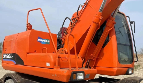 Used DOOSAN DX140W-7 Wheel Excavator with Original Paint and Cummins Engine 112kW
