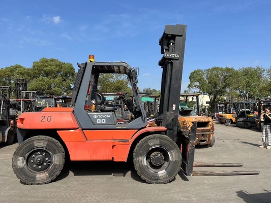 Nice Performance Japan Original TOYOTA FD80 8ton Diesel Forklift Truck for Warehouse