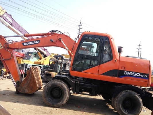 Used DOOSAN 150W-7 Wheel Excavator 15 Ton Digger with 0.7m3 Bucket Capacity