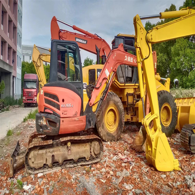Japan Excellent Used Kubota KX155 Mini Excavator 5.5tons with Bulldozer Crawler