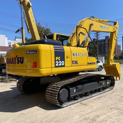 Hydraulic Crawler Digger Yellow Komatsu PC220 Excavator with Low Fuel Consumption