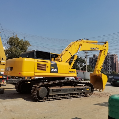 Japan Import Secondhand Komatsu PC450 Excavator Used 45Ton Digger in Shanghai Yard