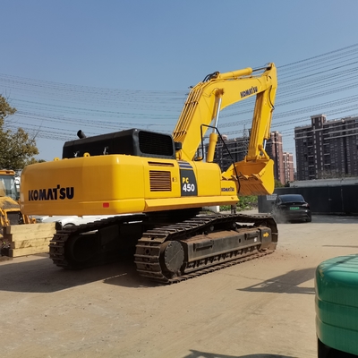 Japan Import Secondhand Komatsu PC450 Excavator Used 45Ton Digger in Shanghai Yard