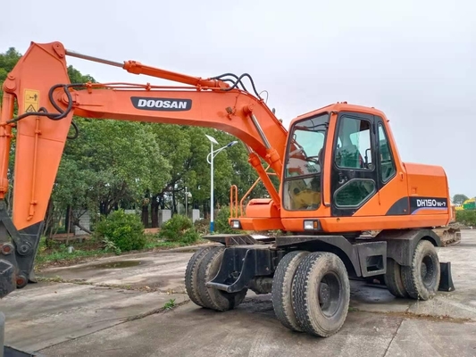 High Operating Efficiency Doosan DH150W-7 Used Tractor Excavator with Japan Engine