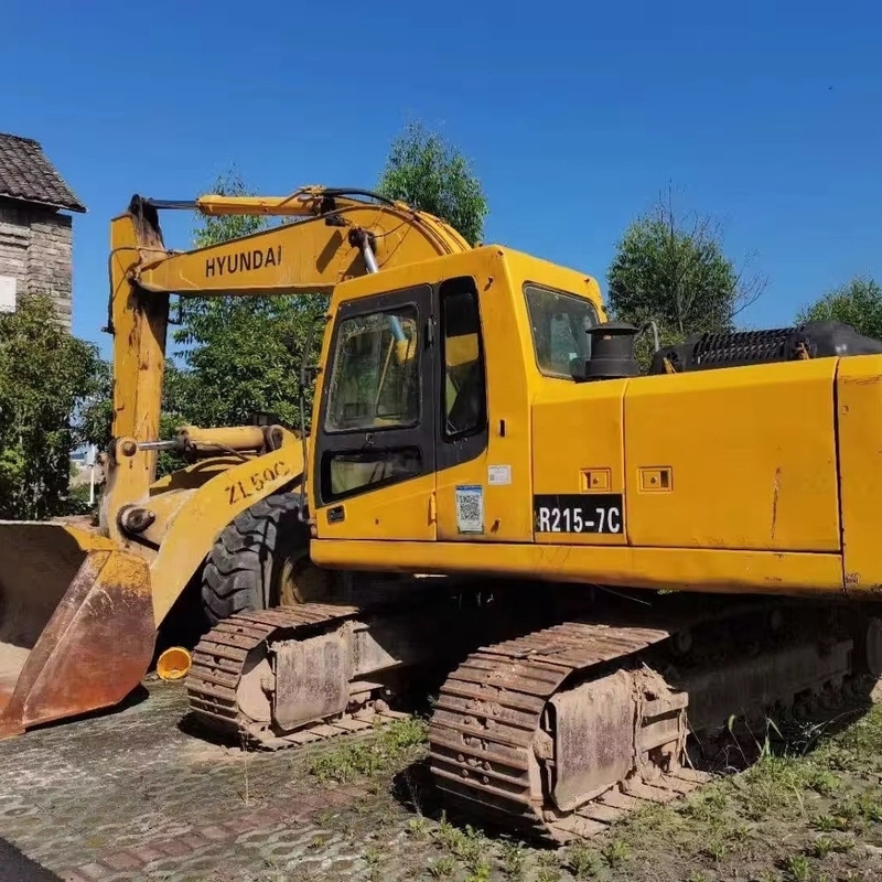 92KW Hyundai R215-7C Excavator Crawler Secondhand Hydraulic 215-7 Digger Original Korea